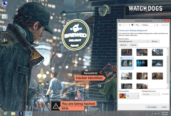 داونلود رایگان تم جدید برای ویندوز هشت Watch_Dogs Theme for Windows 8