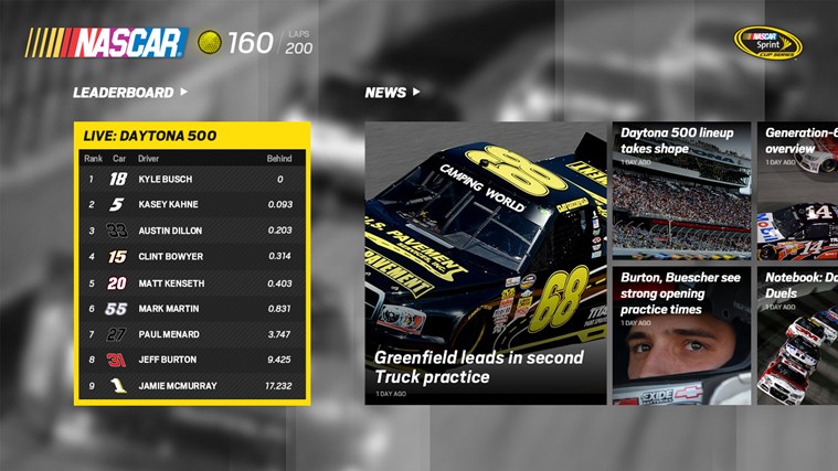 The Official NASCAR App for Windows 8