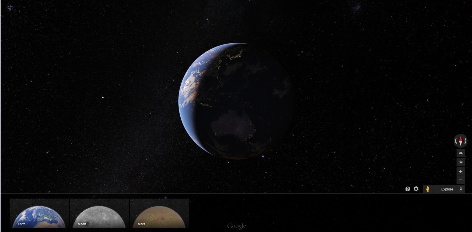 Google Maps Takes You to the Moon and Mars