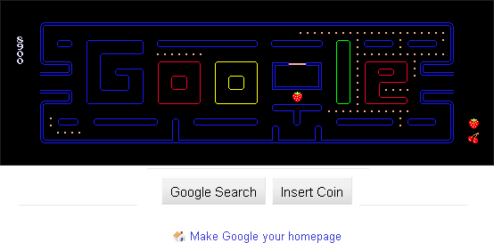 بازی نقطه خور PacMan به صورت آنلاین در گوگل Google